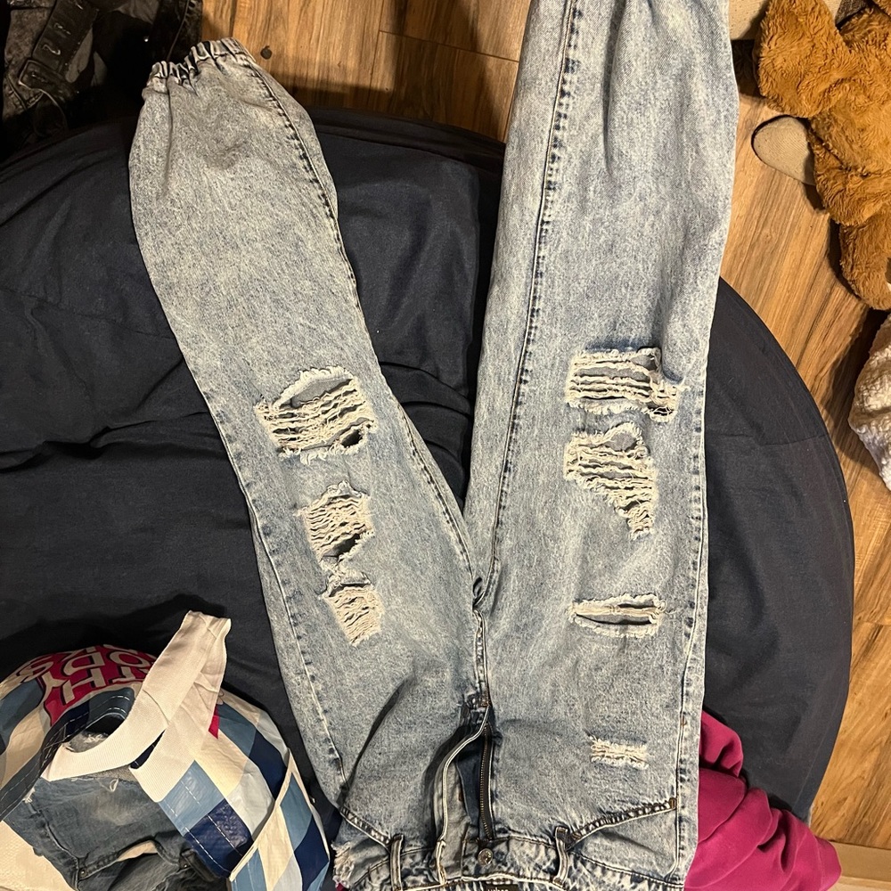 light wash ripped jeans